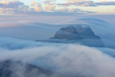 Aerial view of clouds in sky