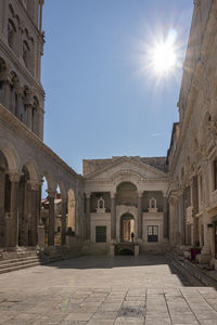 Low angle view of historic building against sky