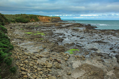 Scenic view of beach against sky