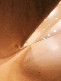 View of illuminated lights in empty room