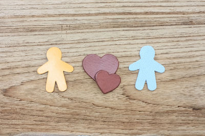 Directly above shot of heart shape on table