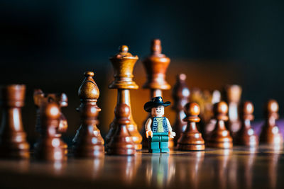 Close-up of chess pieces