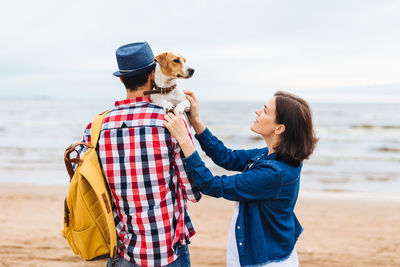 Young couple on beach