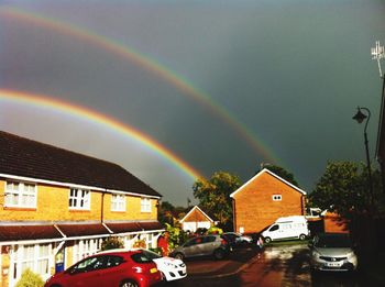 Rainbow over road