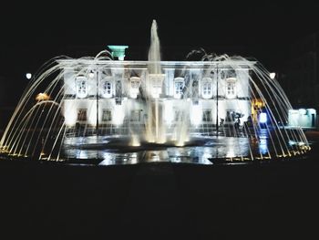 Close-up view of illuminated lights at night