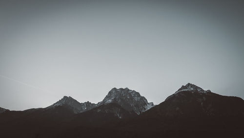 Scenic view of mountains against clear sky