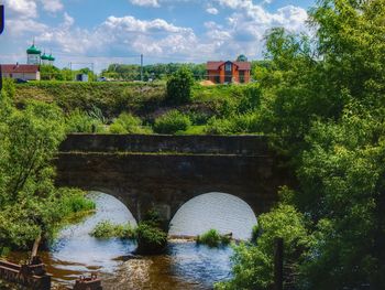 Bridge over river against sky