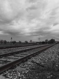 Railroad tracks against sky