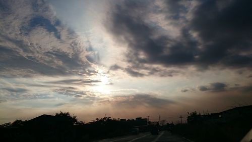 Scenic view of cloudy sky at sunset