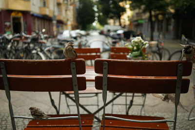 Empty chairs and tables