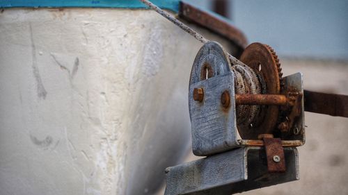 Close-up of rusty machine part