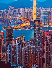 Aerial view of buildings in city