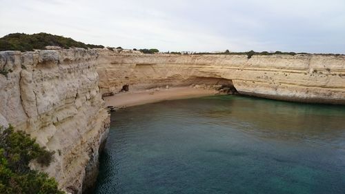 Scenic view of rock formations against sky