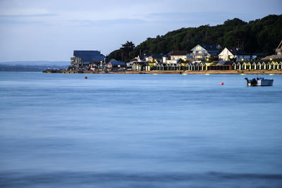 Scenic view of sea against sky at gurnard bay