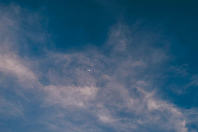 Low angle view of clouds in blue sky