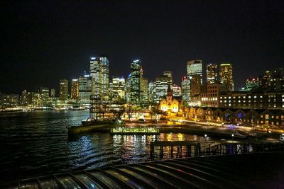 Illuminated city at night