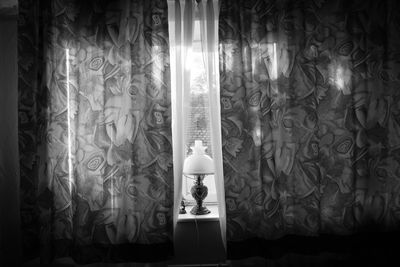 Statue seen through window