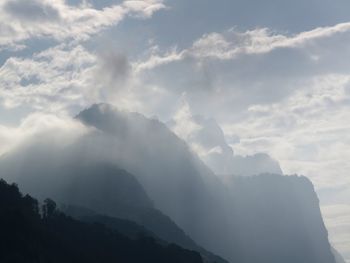 Low angle view of mountains against sky