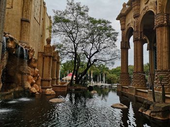 View of statues on building