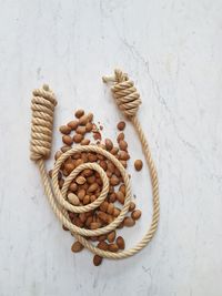 High angle view of bread on table