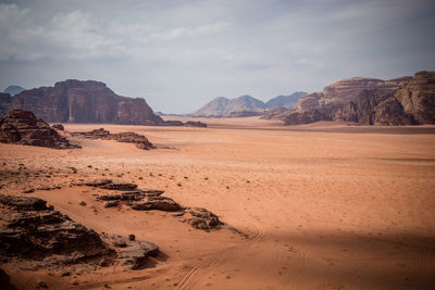 Scenic view of desert against sky