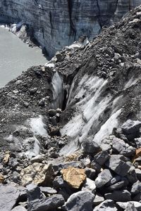 Water flowing through rocks