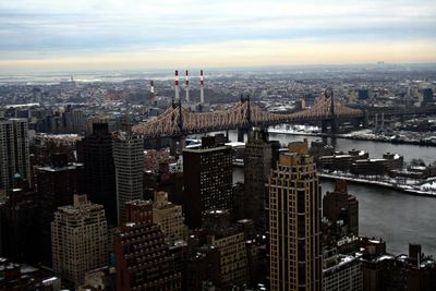 Queensboro bridge and buildings in city