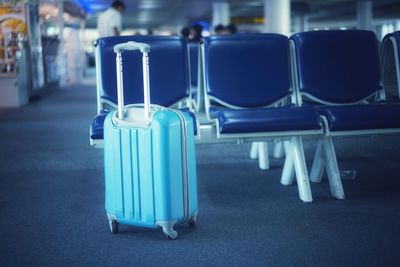 Close-up of empty seats in airport