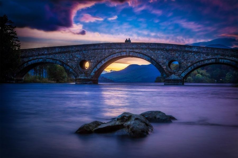 water, sky, built structure, architecture, arch, connection, bridge - man made structure, cloud - sky, waterfront, river, reflection, arch bridge, bridge, cloudy, cloud, sunset, tranquility, tranquil scene, scenics, nature