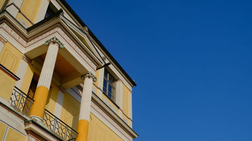 Low angle view of building against clear sky