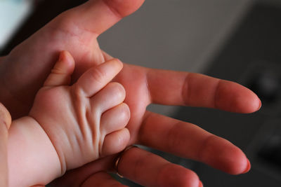 Close-up of baby hand