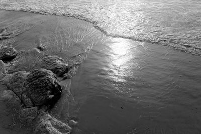 High angle view of sea shore