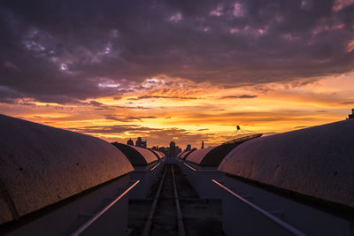 Road against sky during sunset