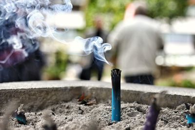Incense burning at shrine