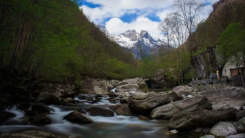 River flowing through rocks