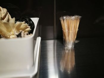 Close-up of ice cream in glass