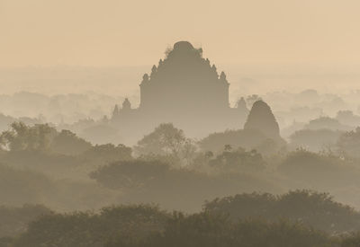 Panoramic view of temple against sky