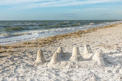 Sand castle on the beach