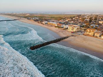 Waves hitting the coast