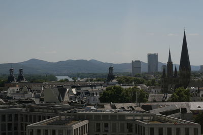 Aerial view of buildings in city