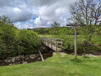 High angle view of bridge against sky