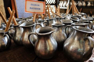 Various displayed for sale at market stall