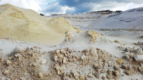 Scenic view of arid landscape against sky