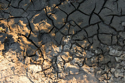 Full frame shot of cracked land