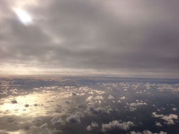 Aerial view of storm clouds over landscape