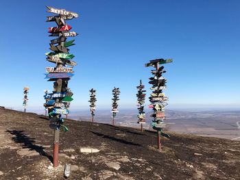 The arrows of direction on the top of mashuk mountain