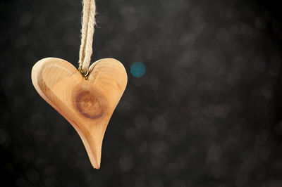 Close-up of heart shape hanging