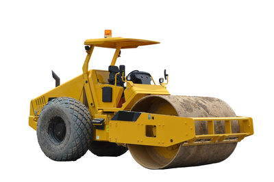 Bulldozer against white background