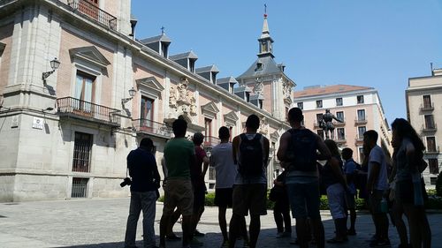 Tourists at city street