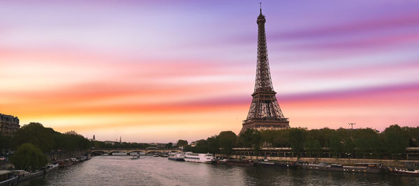 View of tower at sunset